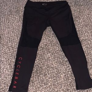 *Splits59* Cyclebar crop black mesh panel leggings